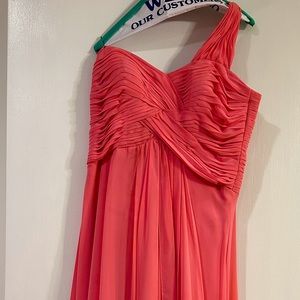 Coral bridesmaid long dress